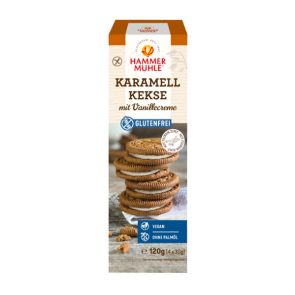 Caramel Cookies with Vanilla Cream Hammermühle gluten-free